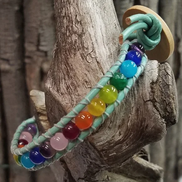 NEW Rainbow Children's Bracelet, Handmade - Picture 2 of 4